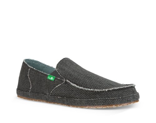 Sanuk Mens Rounder Black Shoes | KPWXUN639